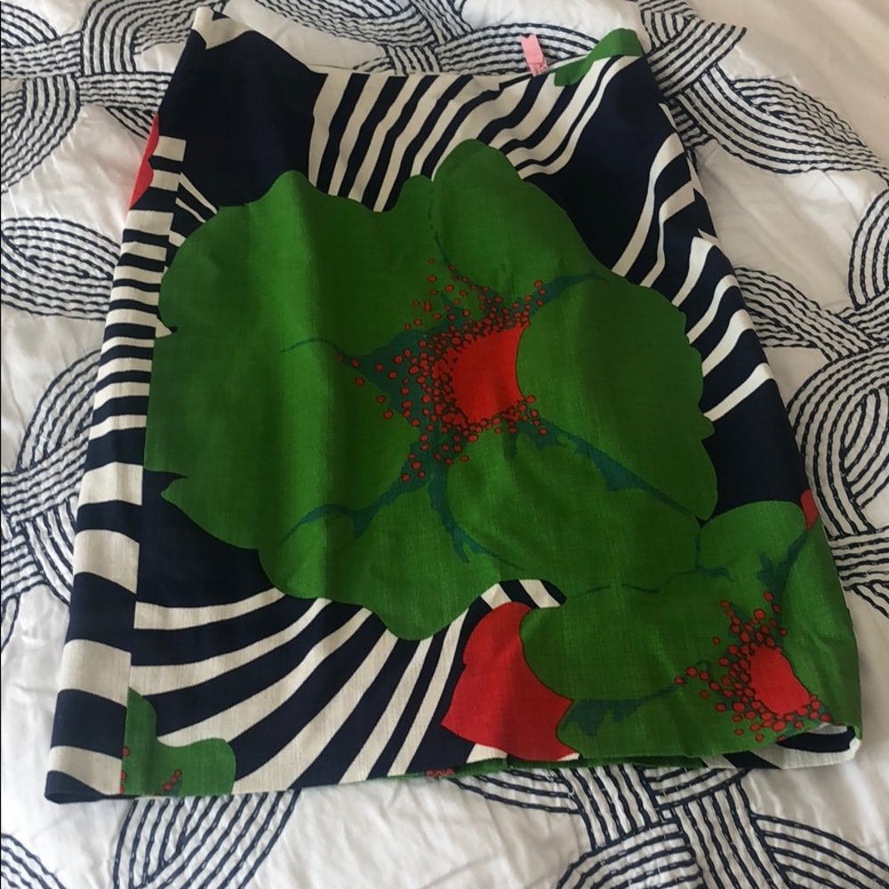 JCrew hibiscus print linen pencil skirt - 4